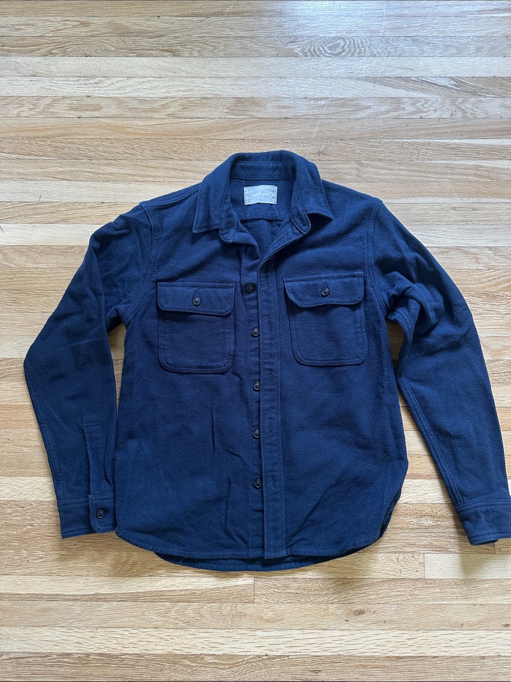 Everlane Navy Button-Up Shirt Jacket